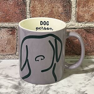 Dog Person 15oz Stoneware Coffee Mug Purple Sketch Silhouette Microwaveable Gift